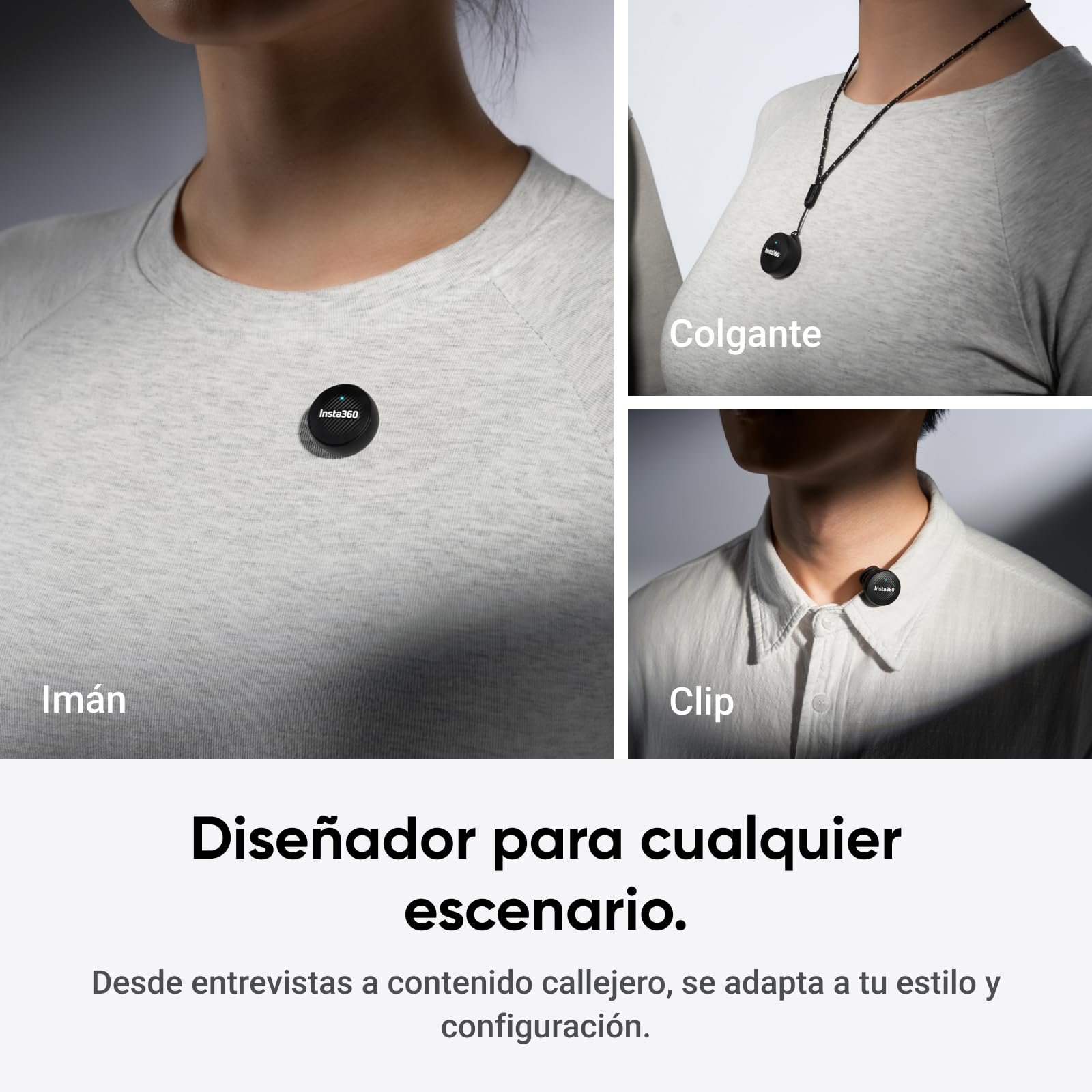 Insta360 Mic Air (1 TX + 1 RX), cancelación de Ruido, 300 m de Alcance, micrófono inalámbrico por USB-C para iPhone/Android/PC/Mac, vlog, Streaming