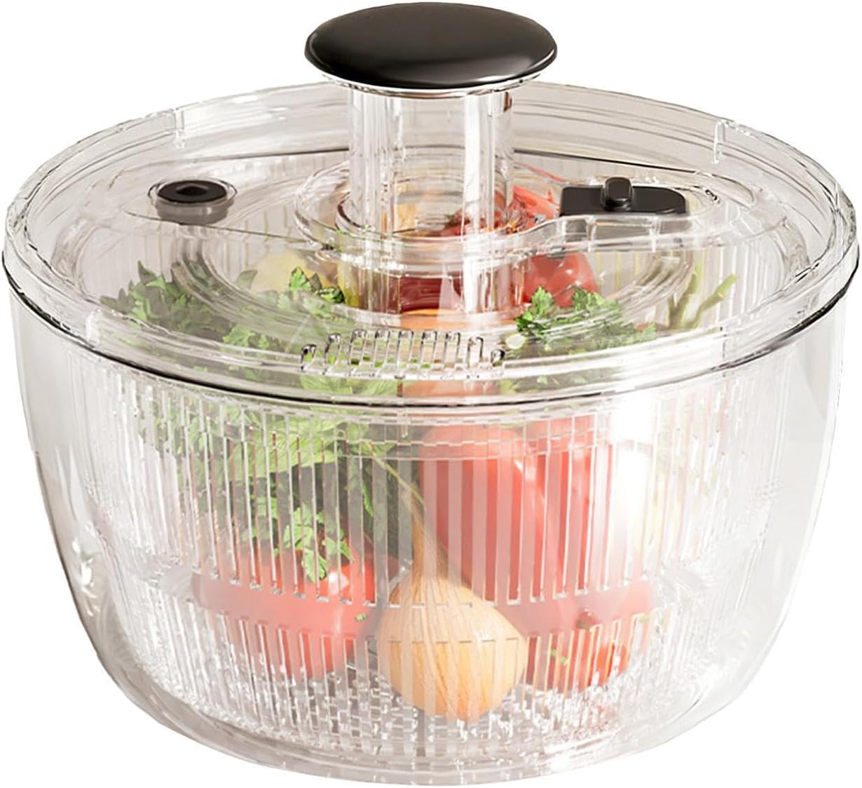 Salad Spinner, Portable, PP, Lettuce Dryer with Water Drainage Lid, Lettuce Spinner, Non-Slip Base, for Camping, Rv, Picnic, Party, Catering, Cooking