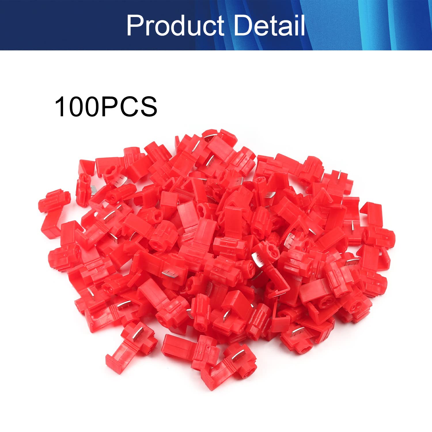35 x 18 mm 10A Conectores de crimpado de Cable eléctrico con Aislamiento rápido Conectores de Empalme de Cable de crimpado Rojo 300PCS (Size : 30 x 20mm 100pcs)