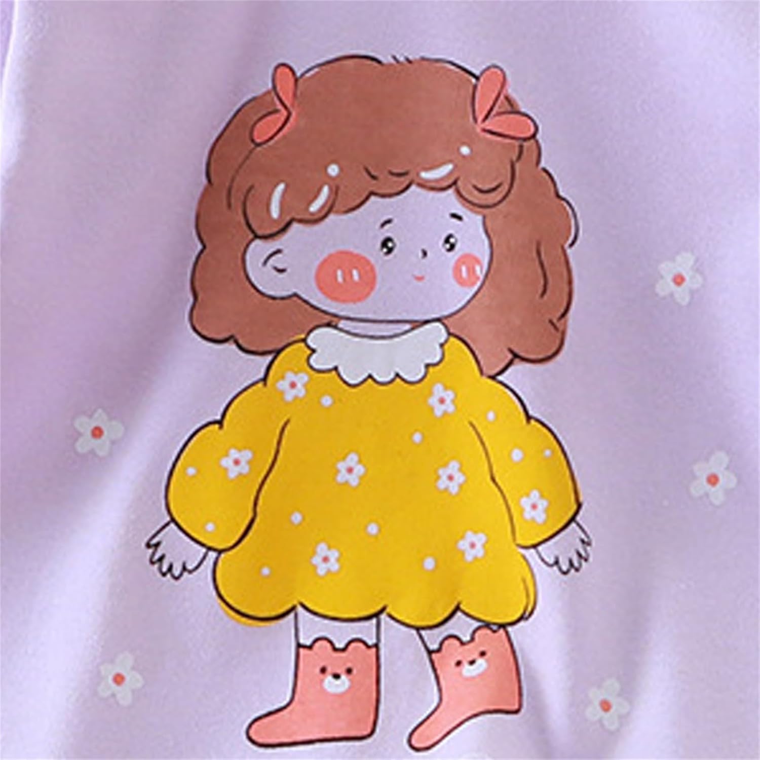 Kids Baby Girls Boys Elastic Cotton Top Pants Set Funny Print Long Sleeve Warm Comfy Autumn Winter 𝐏ajamas Yellow 3-6 Months image 2 of 6 B0FKNDDJ5W