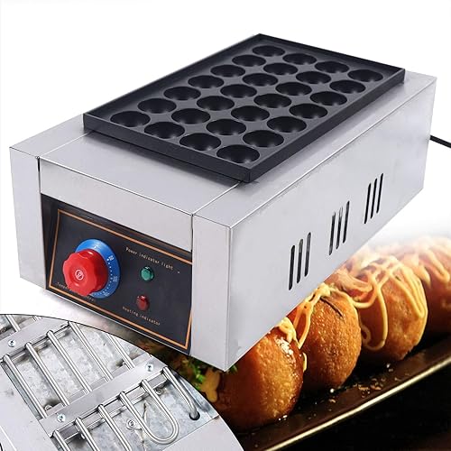 Miniatura 6 de Fabricante eléctrico de Takoyaki, 28 unidades56 piezas de parrilla Takoyaki con moldes antiadherentes, pulpo japonés, bola de pescado, bola, pastel,