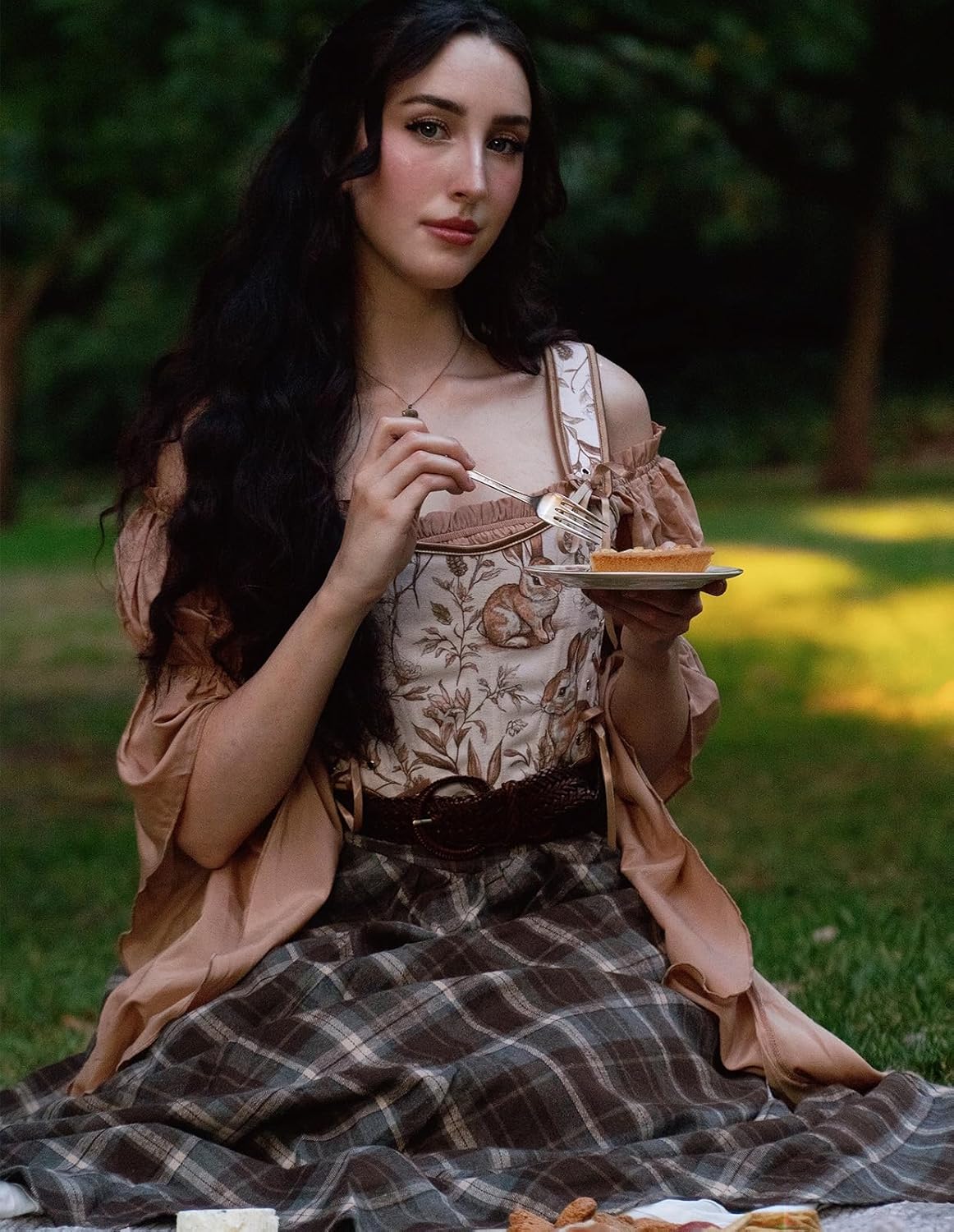 Scarlet Darkness Victorian Skirts for Women Plaid Maxi High Waist Long Skirt - Image 8