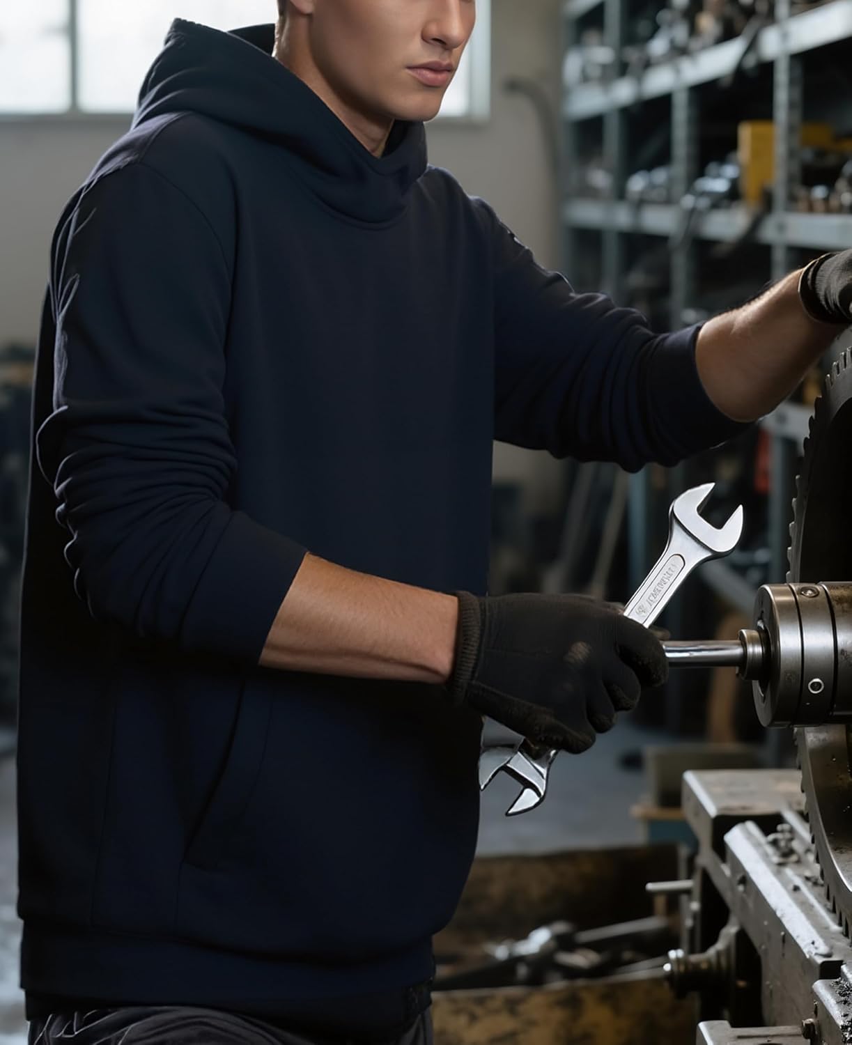 BOCOMAL FR Hoodies Pullover 12.5oz Heavyweight Permanent Flame Resistant Modacrylic Cotton Hooded Sweatshirts - Image 2