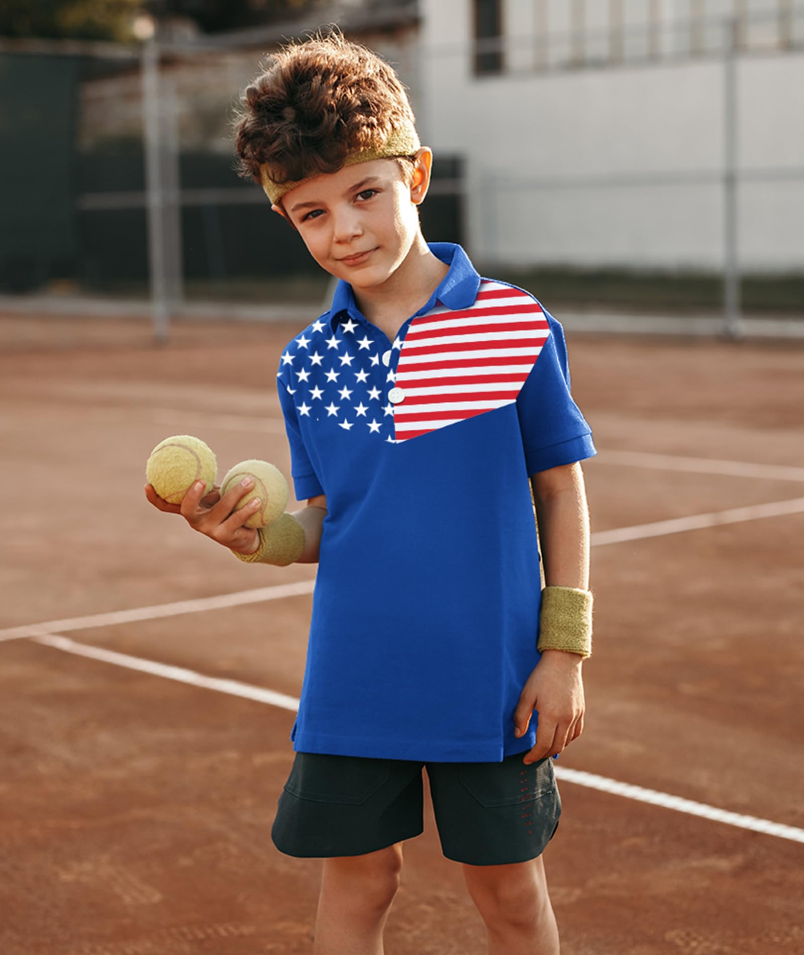 Polo de manga corta para niños, con cuello de golf, uniforme escolar, tenis, piqué para niños