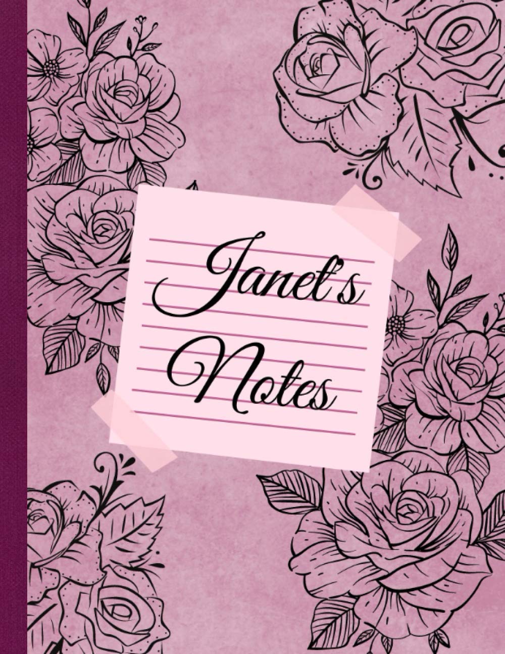 Janet’s Notes: Custom Name Personalized Journal with Roses. Old Pink Flowered Notebook with Name Janet. A Gift for Women (My Name’s on It! Journals)