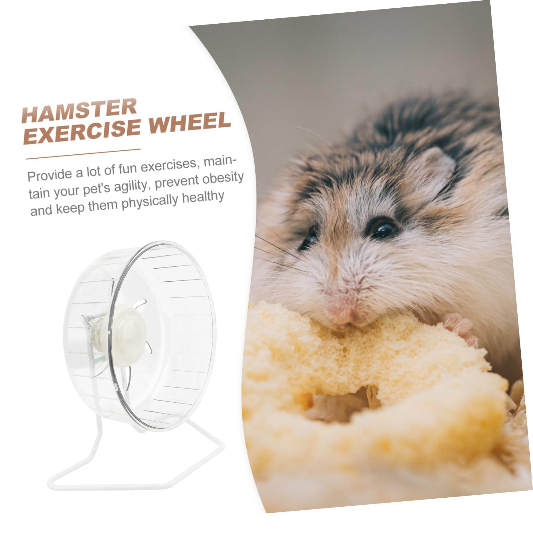 Ruota per Criceto Silenziosa, Esercizio e Agilità, Bianca | Plastica e Ferro, per Criceto e Piccolo Animale, Forma Wheel, Rimedio Noia