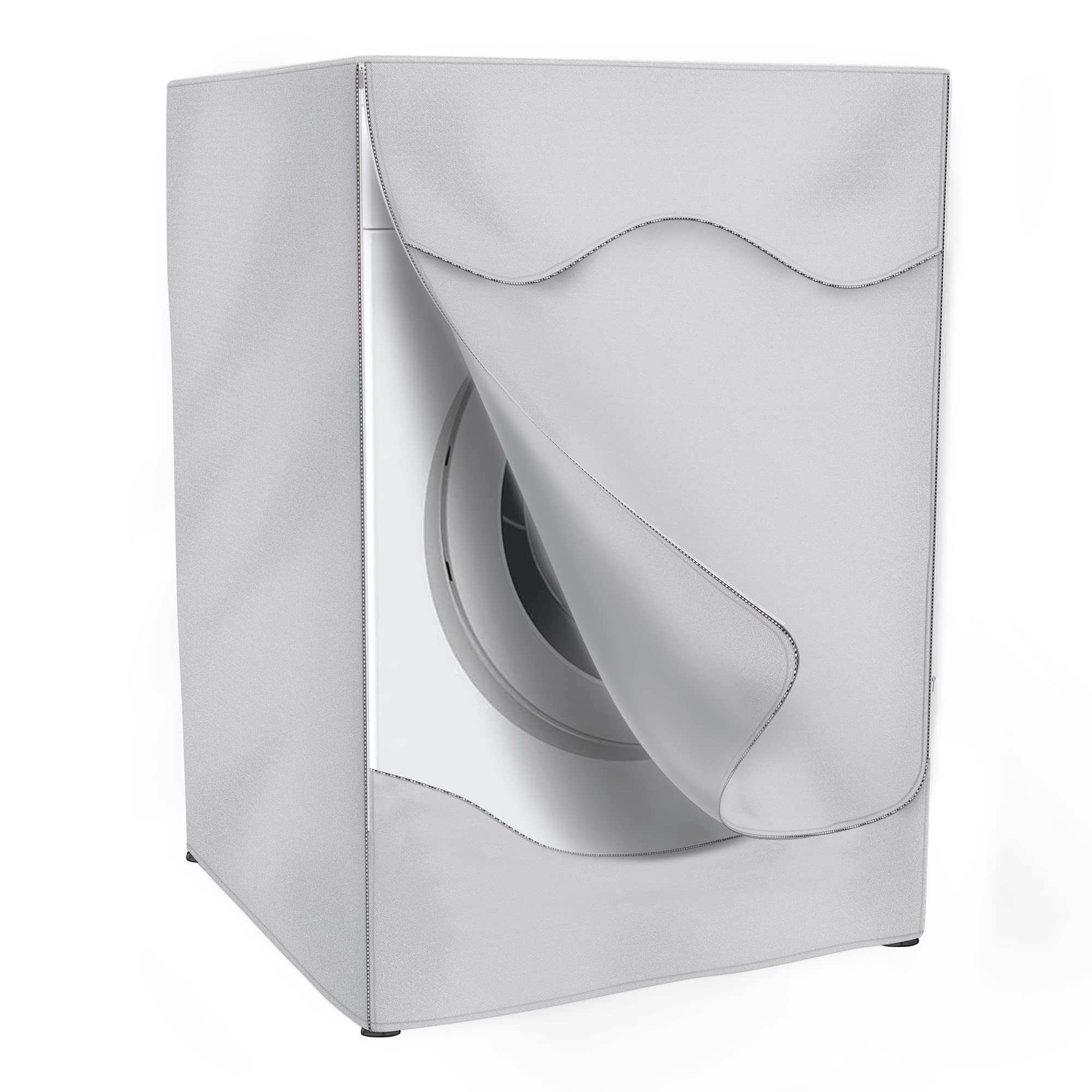 Justchee Washing Machine Cover, Thicker Water Resistant Sunscreen Dustproof Protection for Front Load Washer, Home Laundry, Zipper Closure