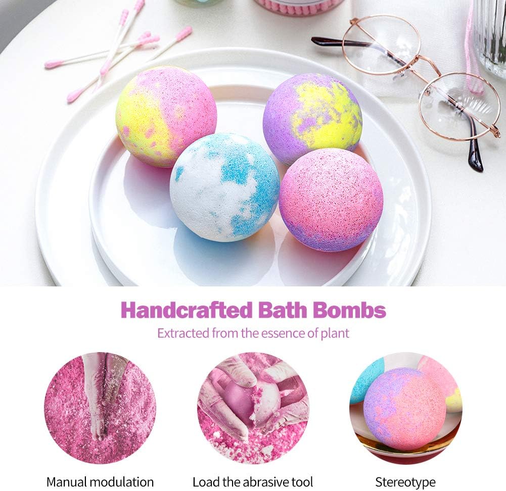 STURME Bath Bombs,36PCS Bath Bombs Set Rich in Natural Essential Oils, Shea Butter, Sea Salt Perfect SPA Bubble Fizzies for Kids Women