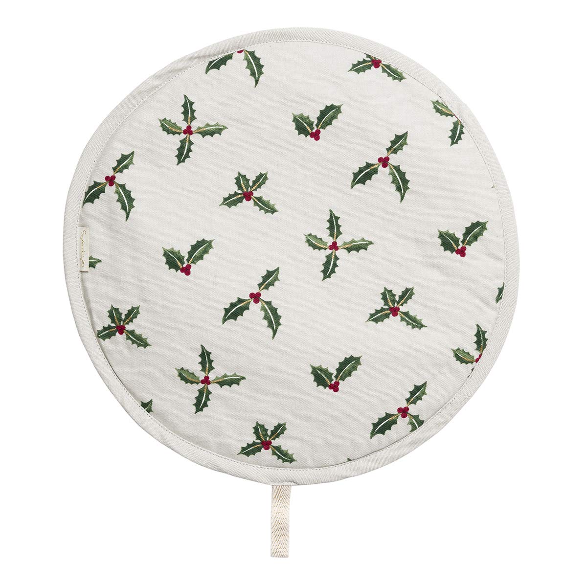 Sophie Allport Circular Single Hob Cover Holly & Berry 100% Cotton Hob Protector