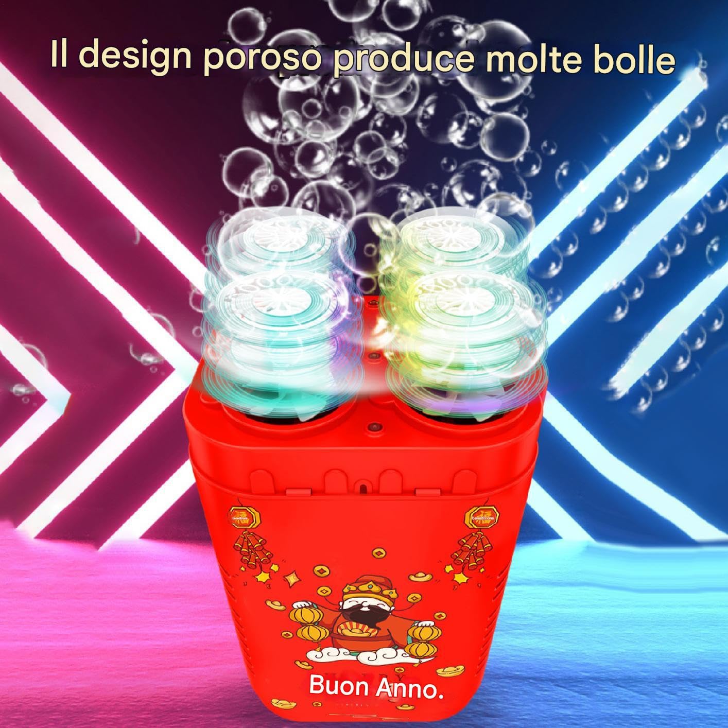 Juguetes Para Fabricante De Burbujas | Automático, A Prueba De Fuegos, 48 Agujeros | Máquina De Burbujas | De Burbujas De Fuego Artificial | Diseño Duradero, Efectos Vibrantes | Para Niños