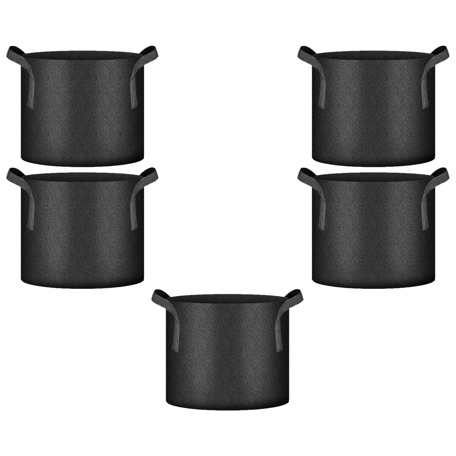 Hsioluted 5Pcs 3/5 / 7/10 Gallon Potato Grow Bags Thickened Nonwoven Fabric Grow Bags for Growing Potatoes Plant Garden Planter