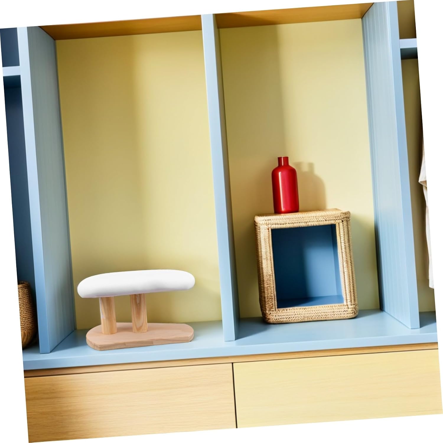 OUNONA Multifunctional Wooden Clothing Iron Board with Padded Cloth Cover and Stable Elastic Edge, Extra-Wide Tabletop Design for Streamlining Ironing Narrow and Collars in Household