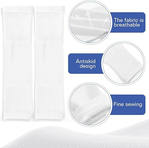 Miniatura 3 de Panitay 4 pares de mangas de pierna para acompañar calcetines de compresión de pantorrilla para fútbol, fútbol, baloncesto, combina con tu equipo