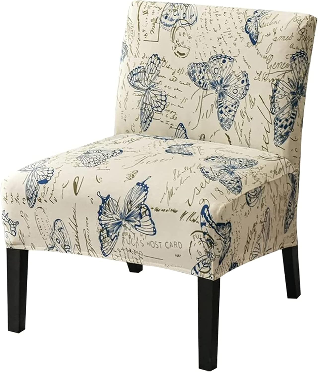 HAOYONG Armless Accent Chair Cover, Stretch Chair Slipcover Printed