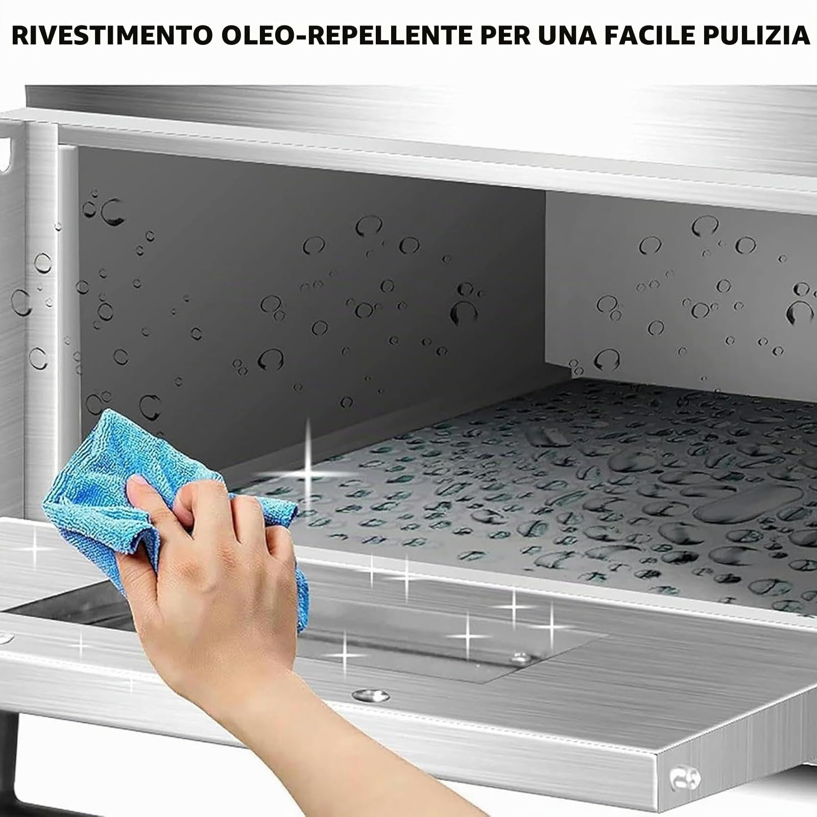 Forno friggitrice ad aria di grande capacità con 4 modalità di cottura e controllo della temperatura indipendente, ideale per uso familiare e ristorante