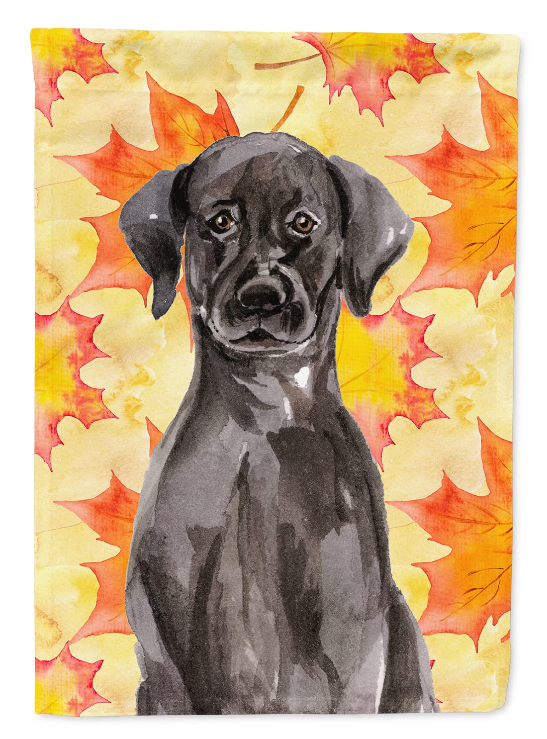 Drapeau Labrador Noir d'Automne haut de gamme de Caroline's Treasures aux finitions soignées