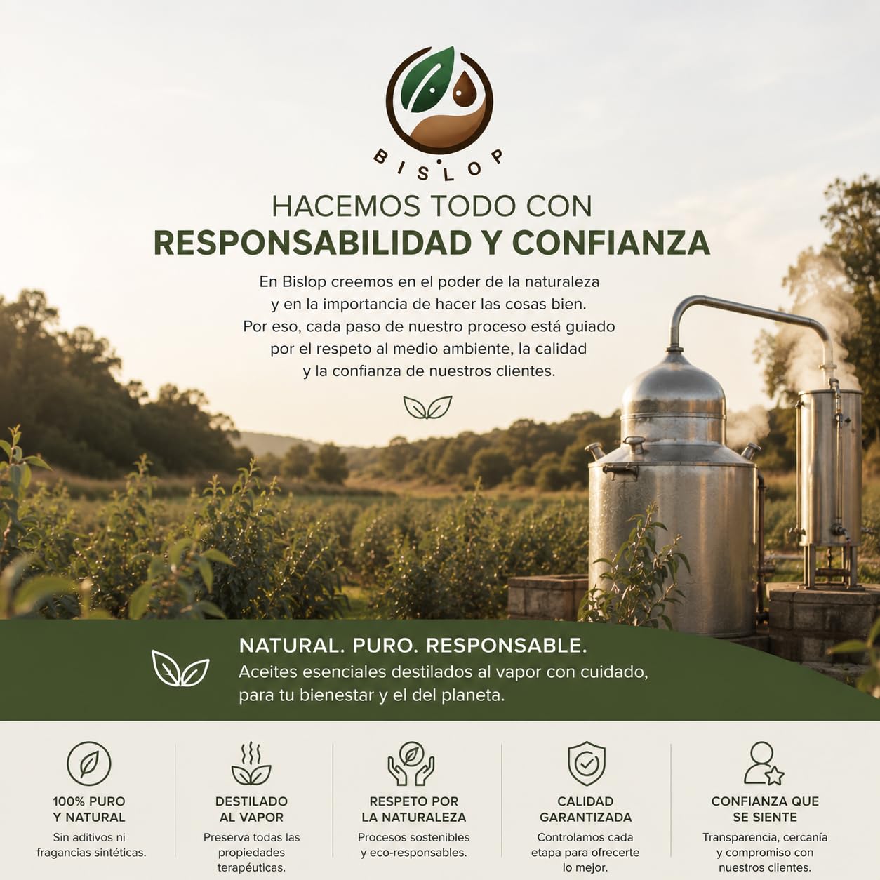 Aceite Esencial de Eucalipto 100% Puro 1 Litro (1000 ml), Destilado al Vapor, para Aromaterapia, Difusores, Spa, Baños, Jabones y Elaboración de Productos Cosméticos - BISLOP