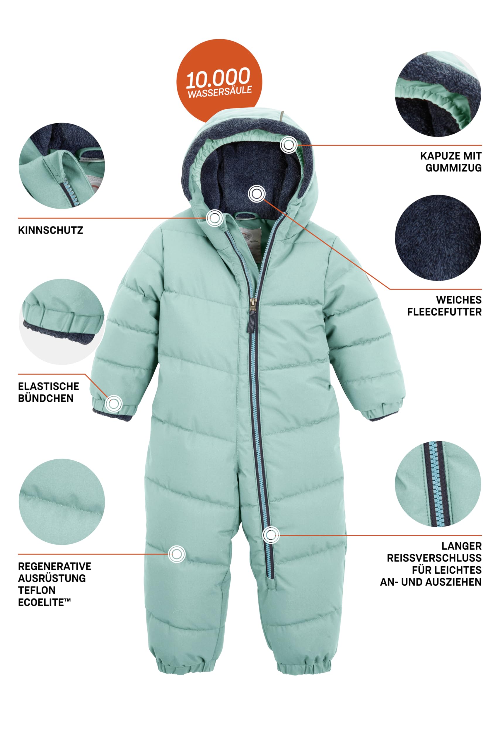 first instinct by killtec Unisex Kinder Fiow 32 Mns Onpc Overall/Schneeanzug in Daunenoptik mit Kapuze (1er Pack)