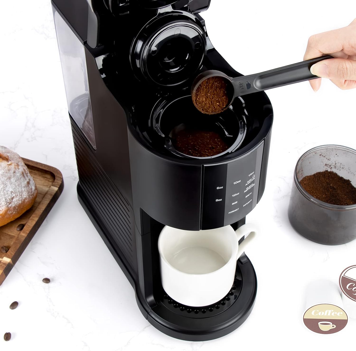 VIMUKUN Single Serve Coffee Maker for KCup Pod and Ground Coffee, 6 to