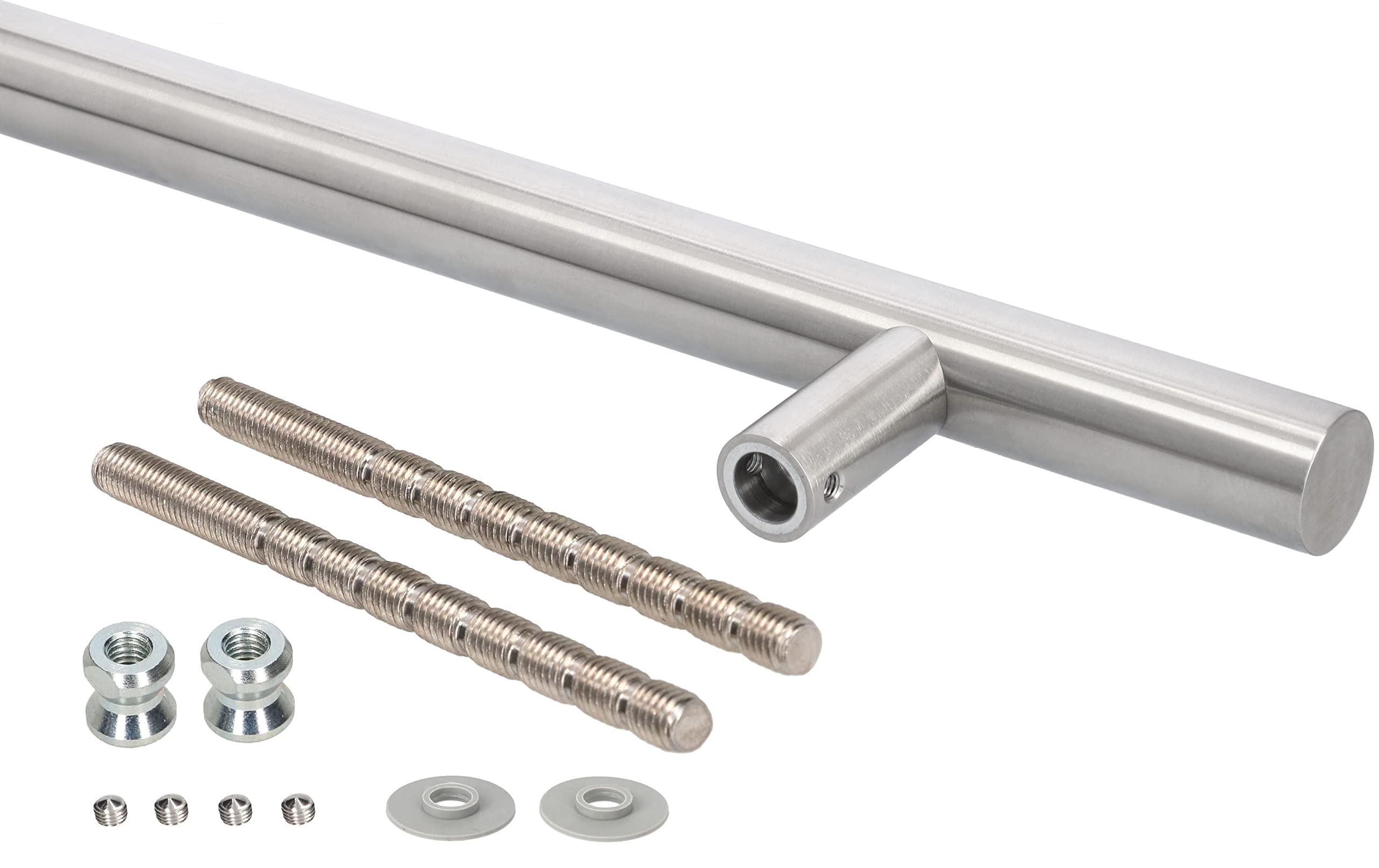 KOTARBAU® Tirador de puerta exterior de acero inoxidable INOX con tornillo largo, 90 grados, 450 x 650 mm