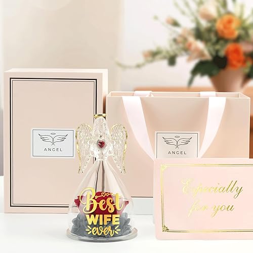 Miniatura 4 de Sunia Flores preservadas, regalos de cumpleaños para esposa, regalos de esposo a mi esposa, ángel, rosa, aniversario, boda, aniversario, regalos