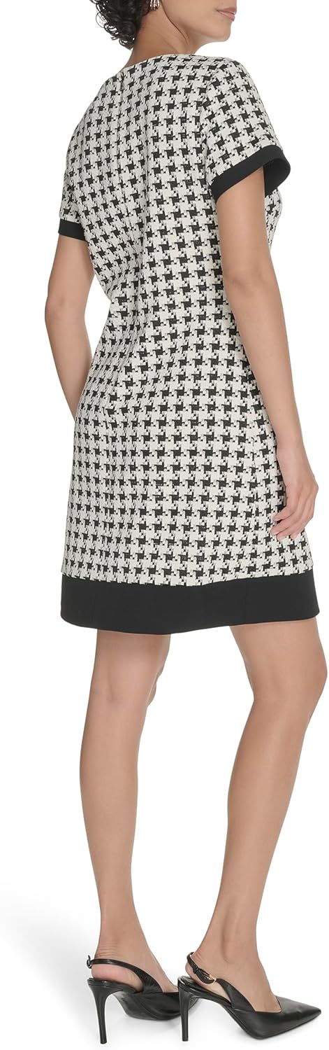 Tommy Hilfiger Womens Short Sleeve Scuba Crepe Trim Pocket Shift Dress - Image 4