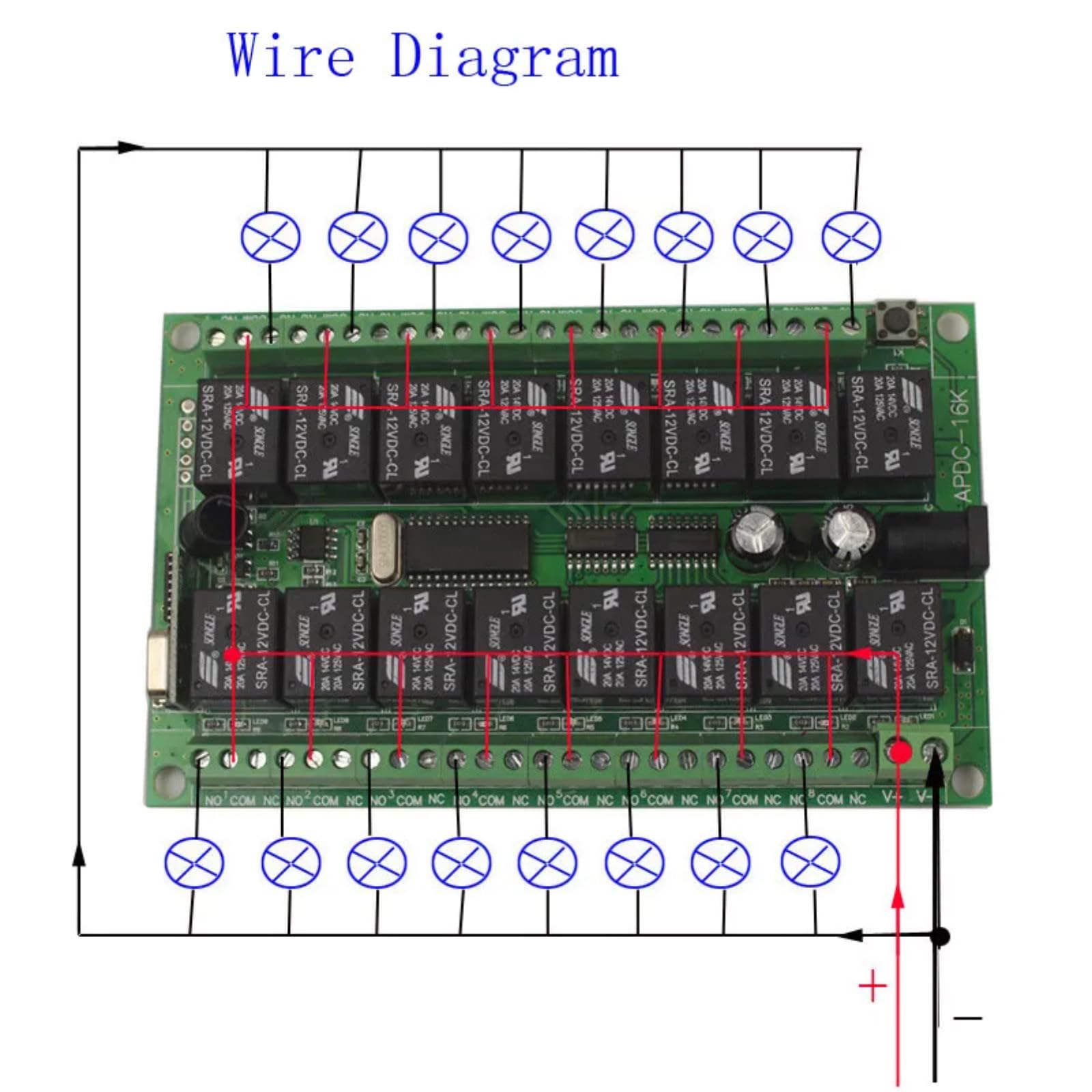 Interruptor de control remoto inalámbrico de 16 canales, módulo receptor de relé RF, transmisor + receptor DC12V