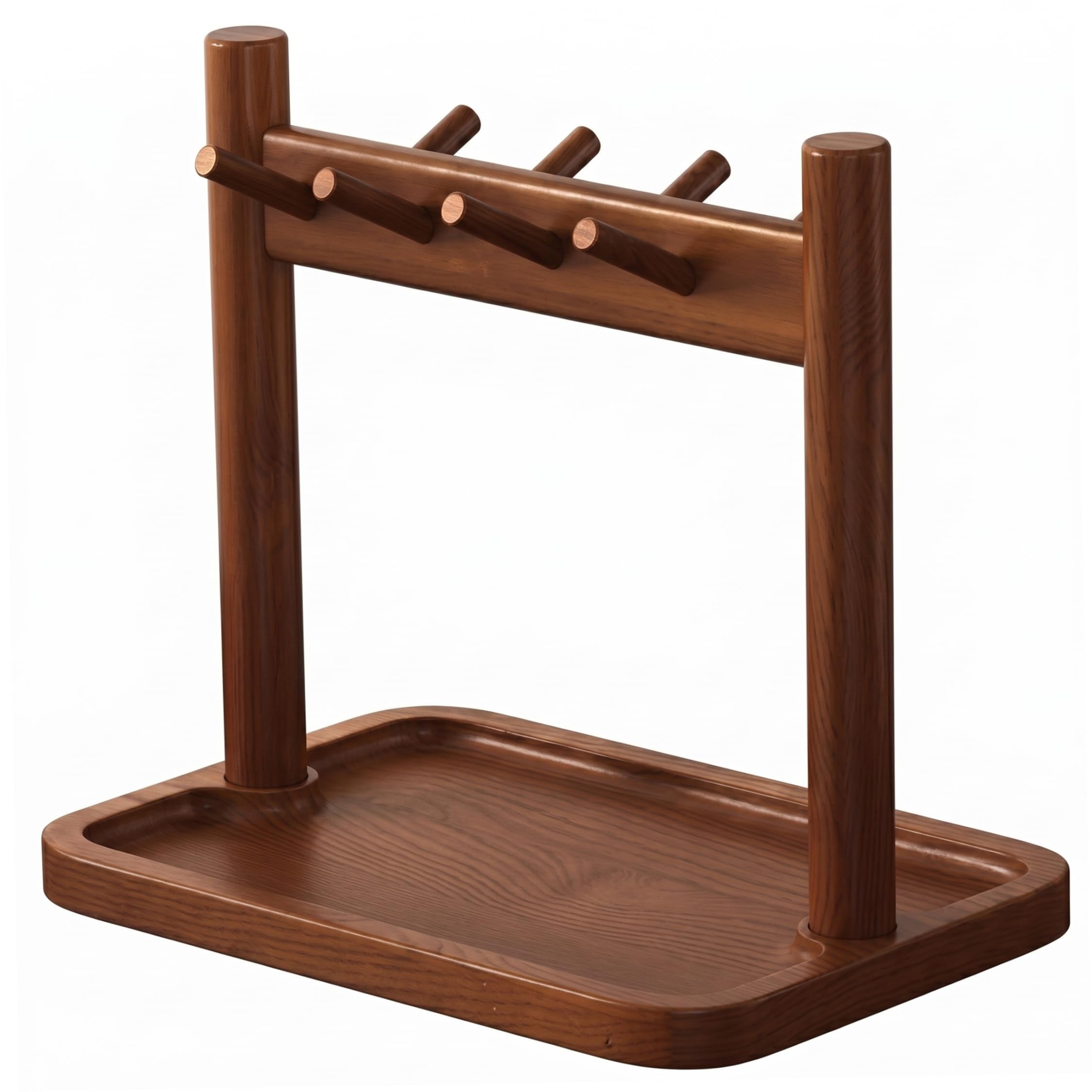 Xoeryoy Key Tray For Entryway Table With Hooks, Wood Catch All Trays For Keys, Jewelry, Wallets, Glasses Watches Vanity