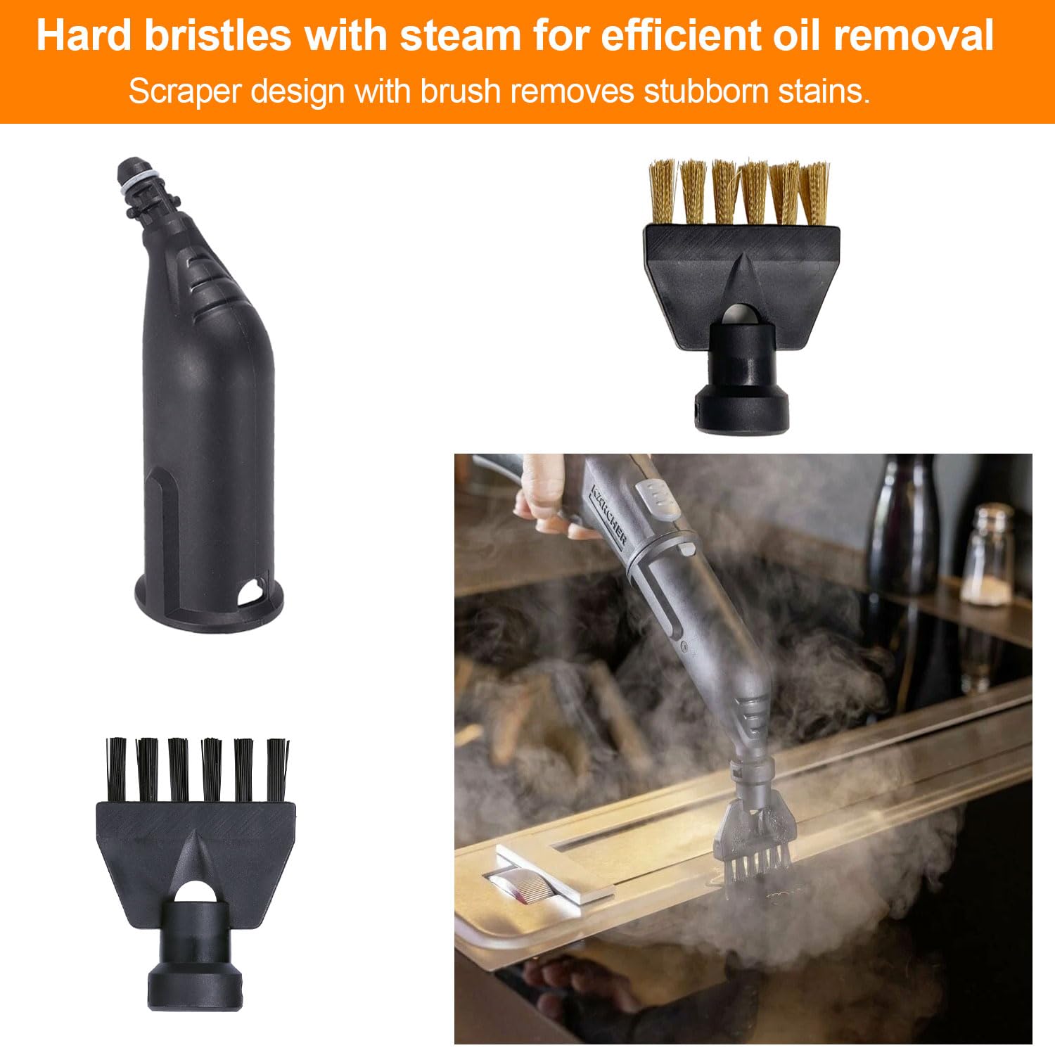 13 Pièces Accessoires Pour Nettoyeur Vapeur Pour Karcher SC1 SC2 SC3 SC4 SC5,Brosses Rondes Buse De Grattoir Pour Accessoires Nettoyeur Vapeur Fenêtres à Joints Pièces De Rechange