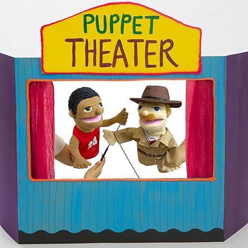 Miniatura 6 de Marioneta de entrilocuista de 16 pulgadas, títeres de mano para niños, marionetas de detective de felpa para adultos con marionetas de boca