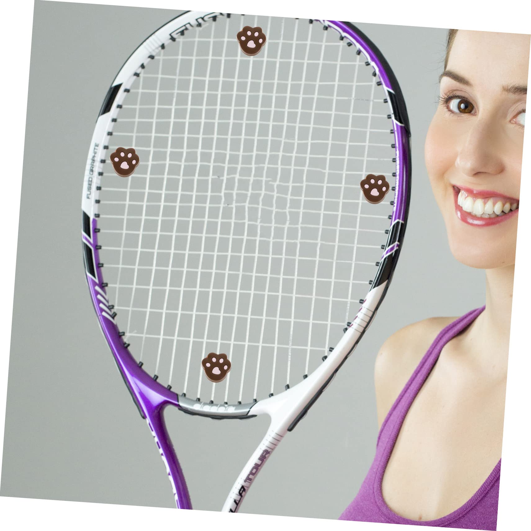 BCOATH 6Pcs Cartoon Tennis Racquet Dampeners Rubber Shock Absorbers for Racket Vibration Control Lightweight and Portable Tennis Accessories for All Ages