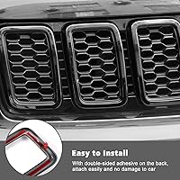 Vista 5 de RT-TCZ 7 piezas de insertos de malla para parrilla delantera, kit de insertos de cubiertas de anillos para Jeep Grand Cherokee 2017 2018 2019 2020