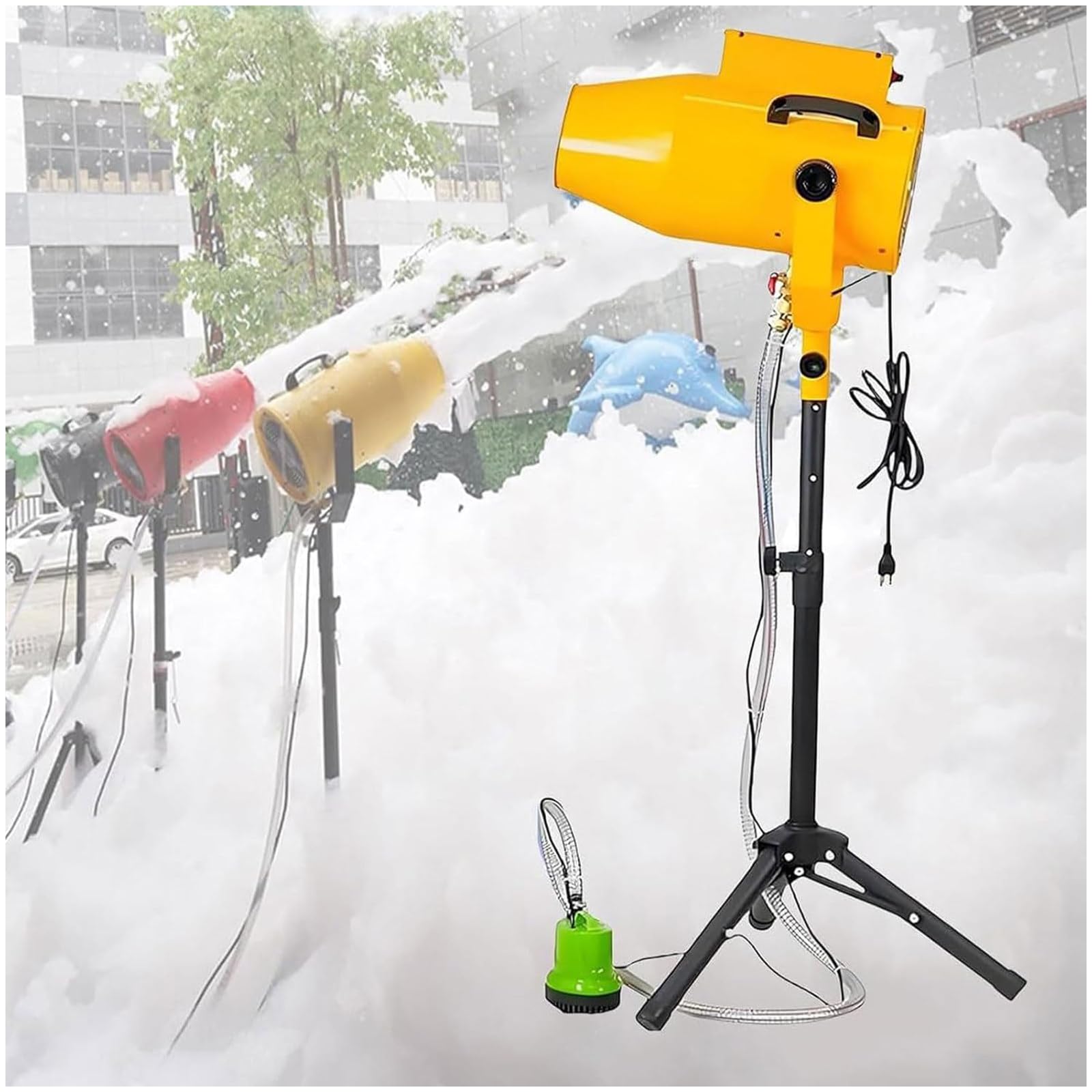 Eastnmythet Foam Machine for Party Stage Pool, Outdoor Foam Maker for Backyard, Birthdays, Celebrations, 6-10m Distance/80㎡ Area Yellow