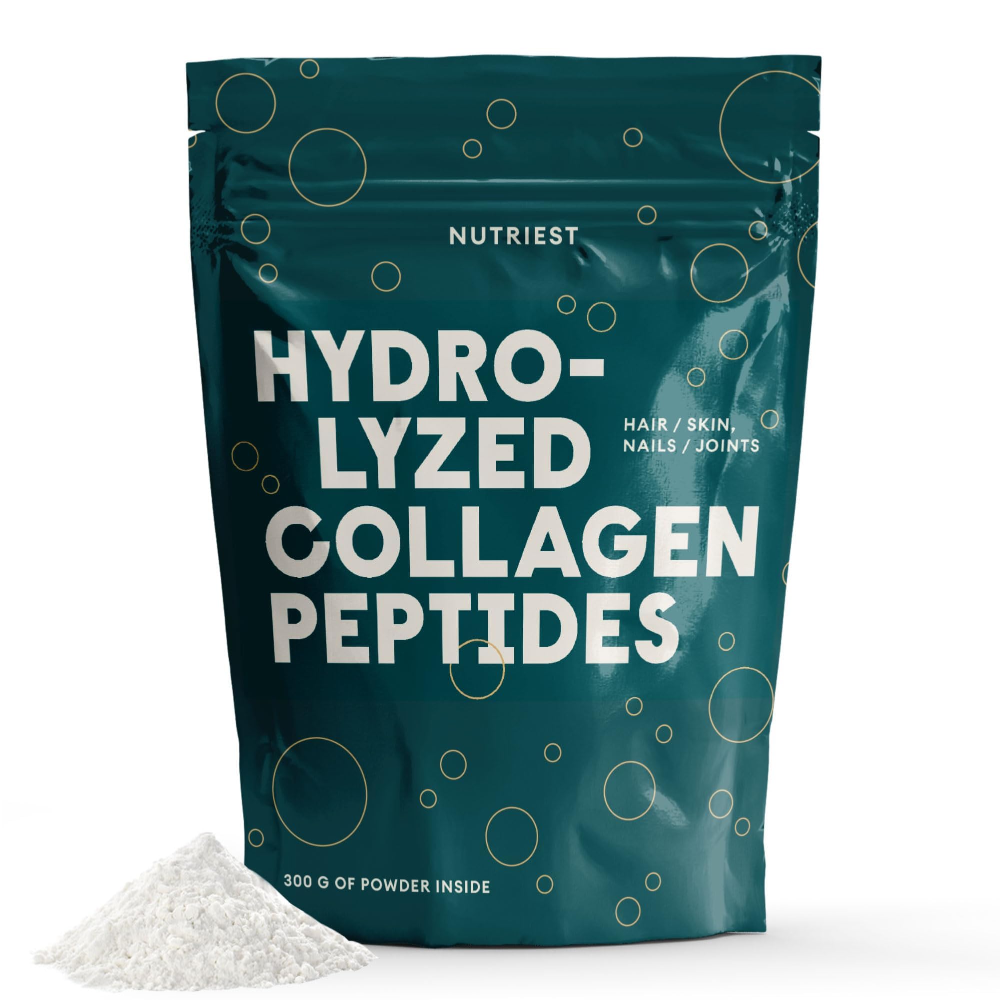 Nutriest Collagen Peptides Powder (300 g) I Beef Collagen Powder from Certified Ecological Livestock - Hydrolyzed Collagen I For Joints, Intestines and Skin I Peptides