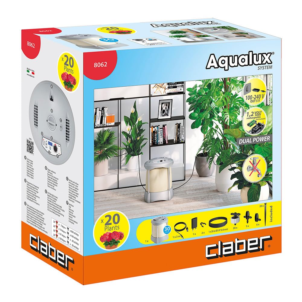 Claber Aqualux System, distributore d'acqua autonomo per irrigazione
