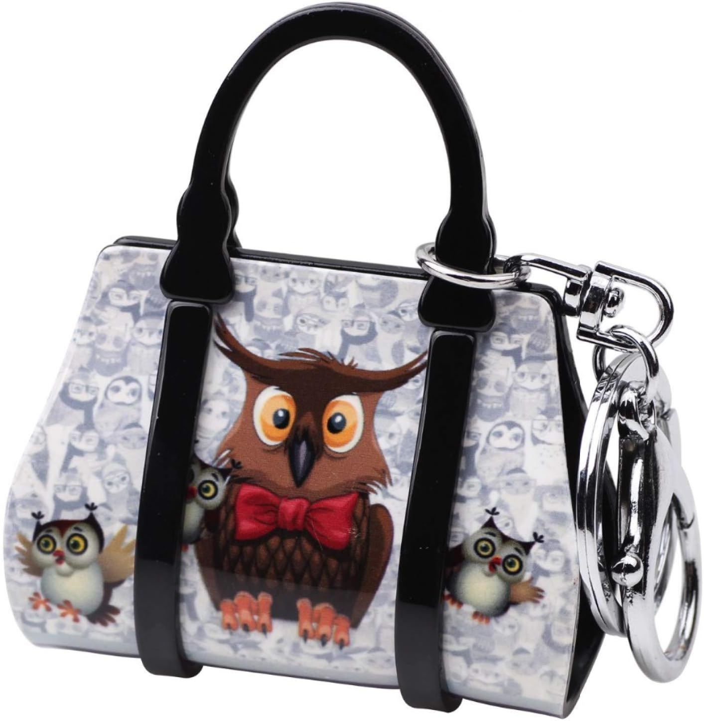 Bolso con Forma de búho, patrón de pájaro, Llavero, Llavero para Mujer, niña, Accesorio para Bolso