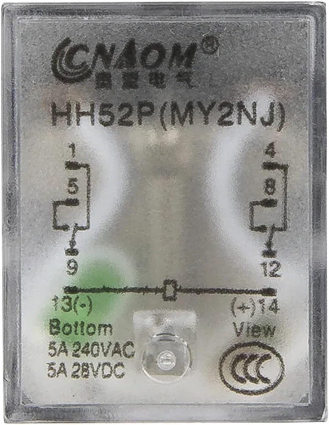 HH52PL electromagnetic Relay with LED Indicator HH52P MY2 Series AC 220V 110V 24V DC 24V 12V HH52P-L MY2NJ (Size : 110VAC)
