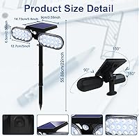 Vista 9 de Luces solares de movimiento al aire libre, reflector solar, modo de sensor de movimiento, luces de seguridad del atardecer al amanecer, focos