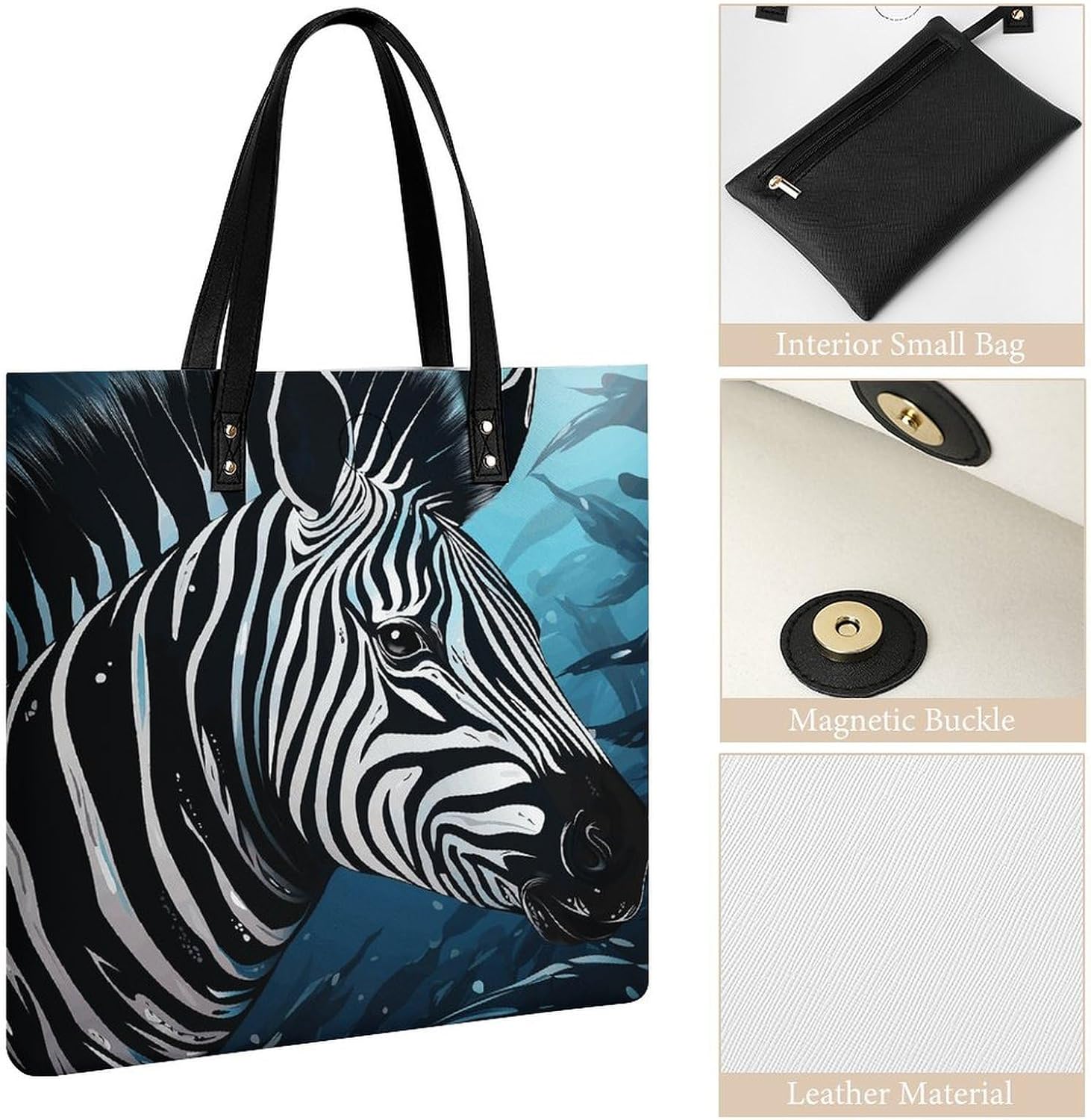 Blue Sailfish Handbags Large Capacity, Tote Bag Stylish Slouchy, Shoulder Bags for Work Beach Travel And Shopping Grocery.