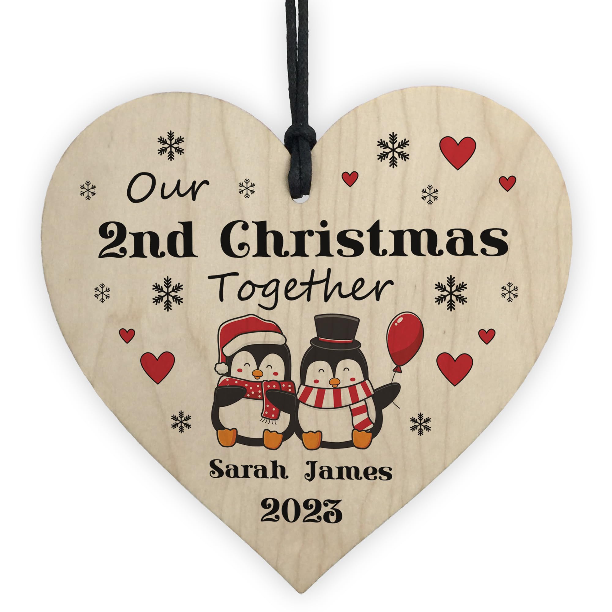 Red Ocean Personalised Our 2nd Christmas Together Decoration Gift For Couple Christmas Tree Ornament Gift For Boyfriend Girlfriend