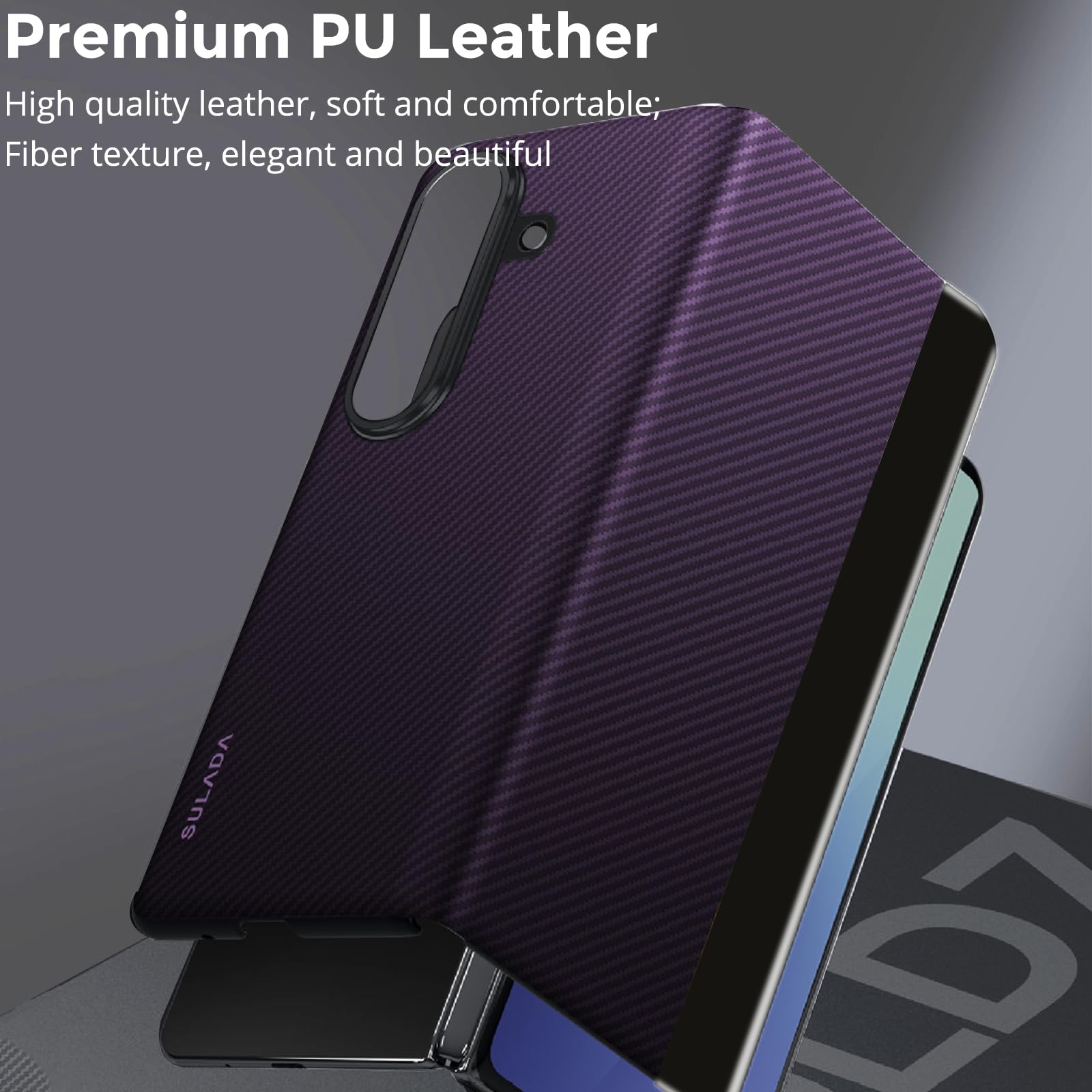 Custodia a portafoglio per Samsung Galaxy Z Fold 8, con anello magnetico nascosto, [compatibile] Custodia a libro in pelle sottile con scomparto per carte di credito integrato, chiusura