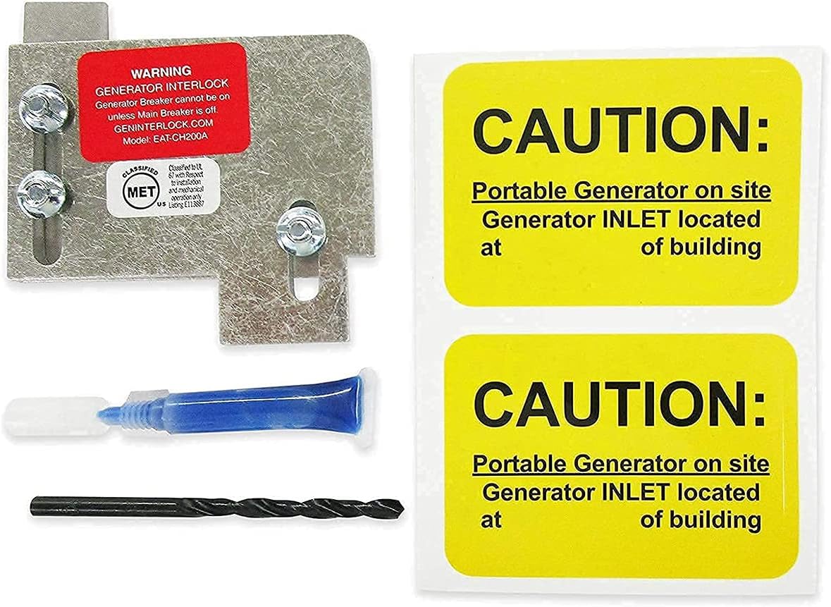 EAT-CH200A Generator Interlock Kit for Cutler Hammer Horizontal Main only CH SERIES ONLY 150 & 200 TAN Breaker ONLY, PRE 2019 Panels