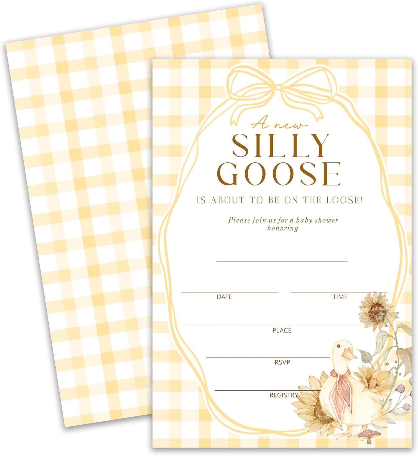 Silly Goose Birthday Invitations, Goose First Birthday Party Cards | Goose birthday invitations with watercolor artwork and playful farmhouse style for first birthdays.