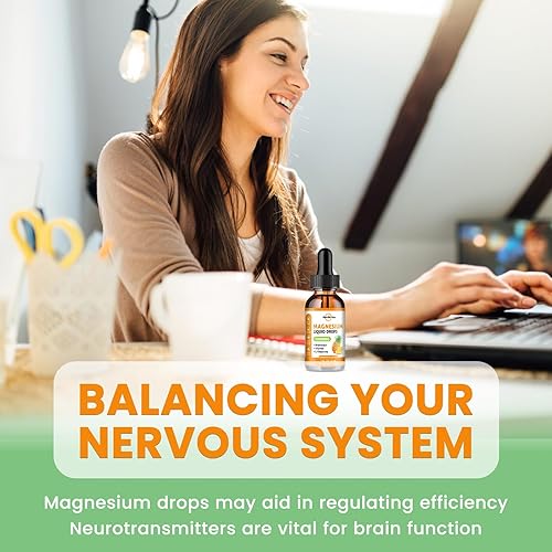 Miniatura 5 de Paquete de 2 gotas líquidas de glicinato de magnesio, 1000 mg de gotas de complejo de magnesio líquido para dormir, nervios, energía, músculos,