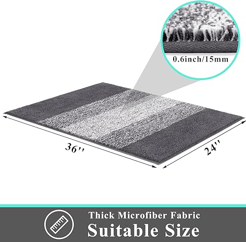 Miniatura 283 de Vaukki Tapete para puerta de entrada, antideslizante, absorbente, atrapador de lodo, tapete para el interior, tapete lavable para puerta de entrada