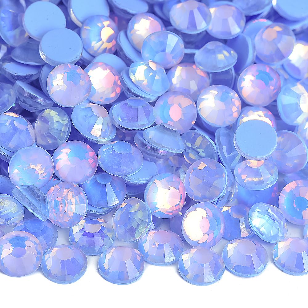 Blinginbox Flatback Rhinestones Round Gems, 1440pcs Luminous Series Glass Stones Neon Gems Non Hotfix Crystal Rhinestones for Nail Charms Crafts