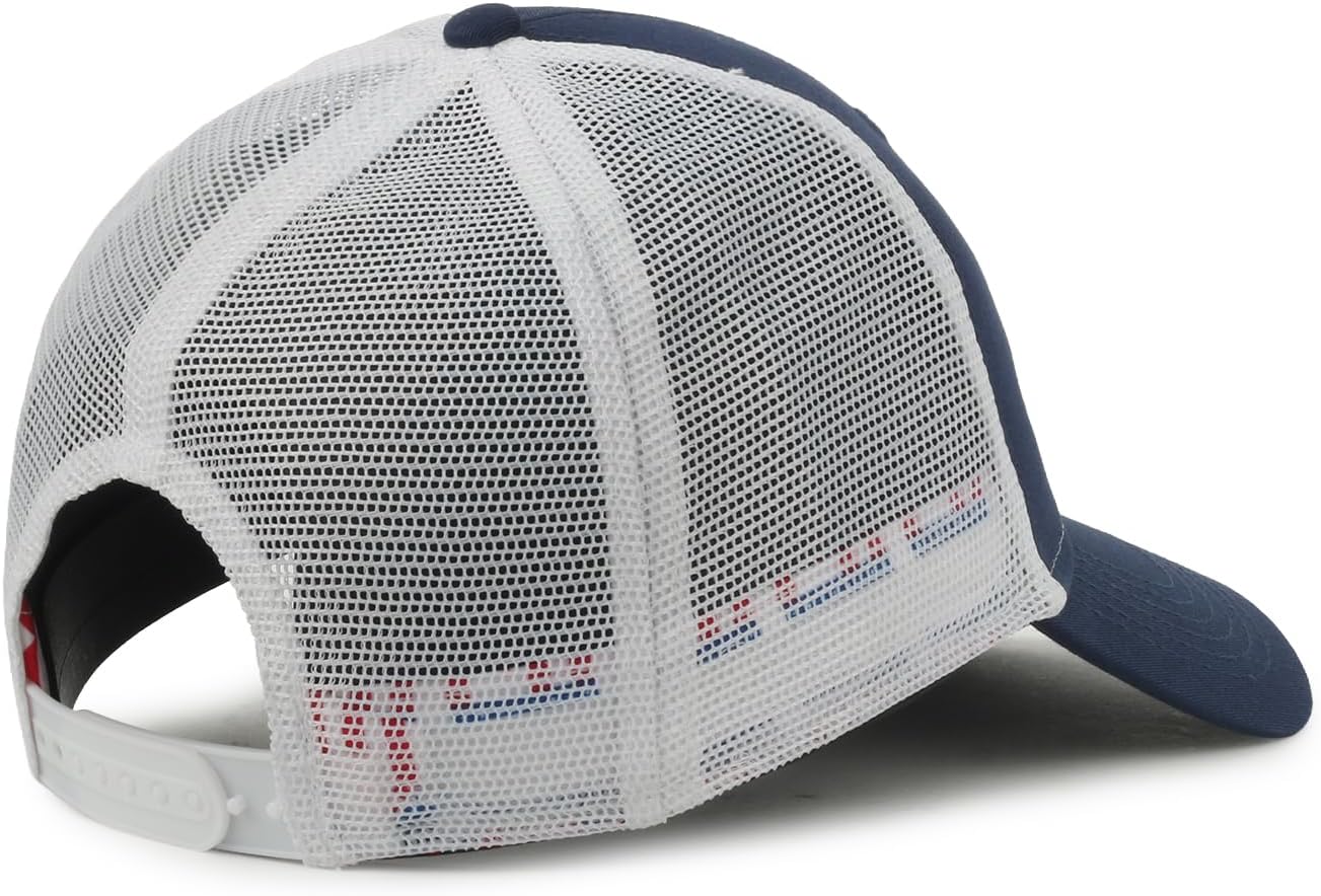 Ford Trucker Hat for Men – Official Logo Baseball Cap, Mesh Back Snapback, Adjustable, Navy/White