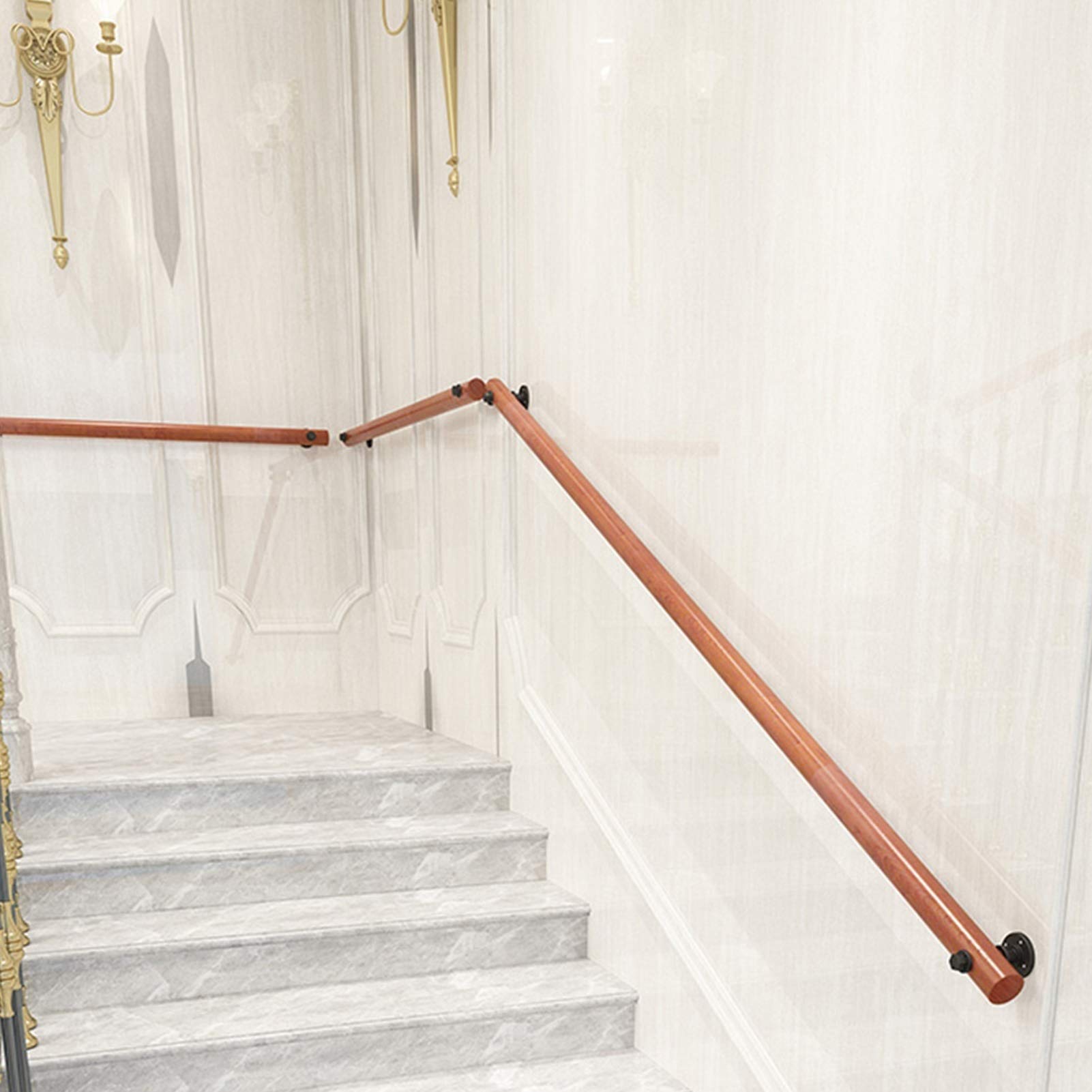 Main courante escalier bois artisanale en chêne rétro chic JYDQM 3m