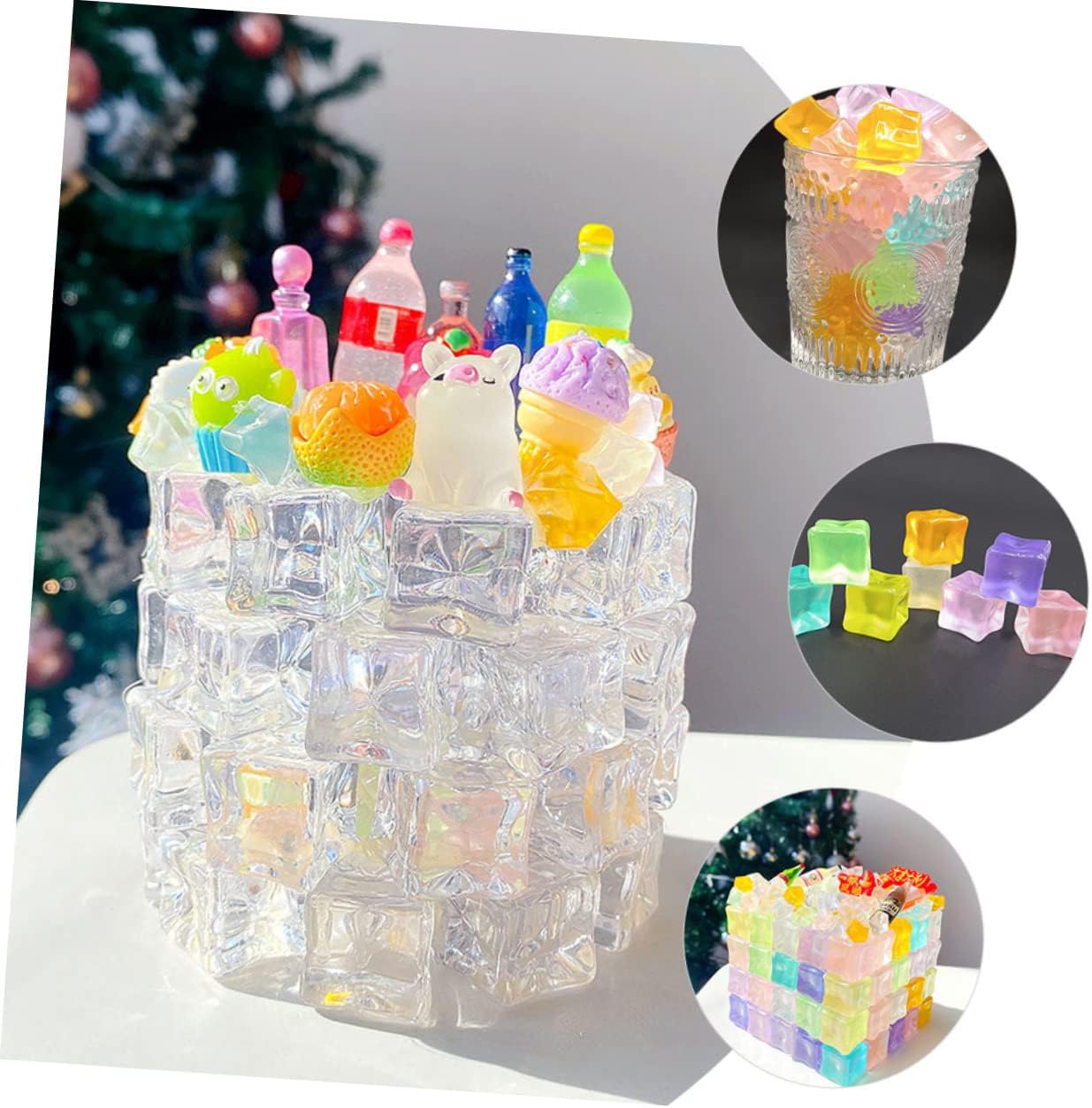 STOBAZA 150pcs Fake Acrylic Simulated for Parties Drinks Projects Realistic Props for Decoration