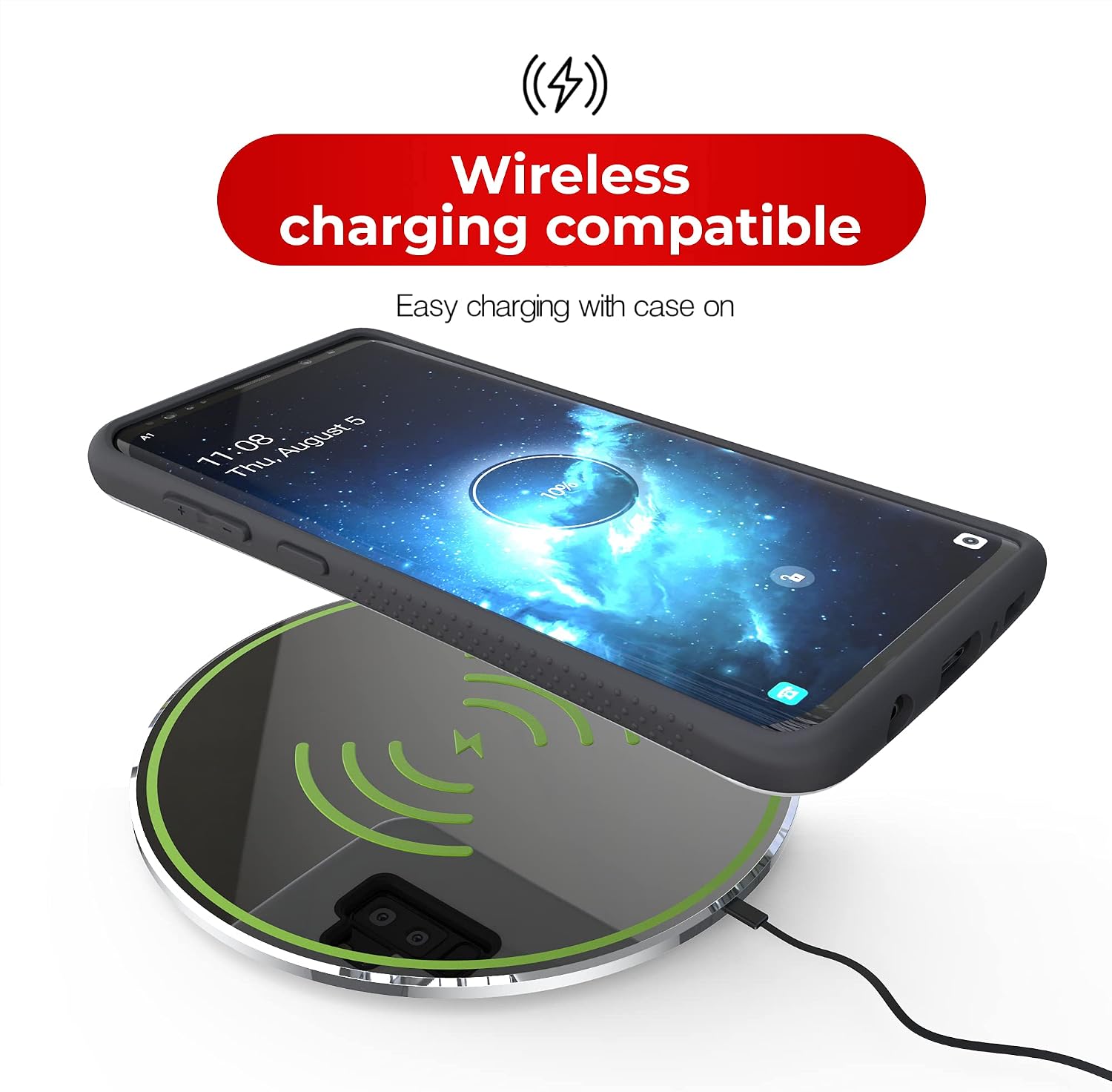 Nicexx Compatible for Samsung Galaxy S9 Plus [Shockproof Protective Phone Case Cover] [Military Grade 15ft. Drop Tested Cases and Support Wireless Charging] - White, White S9+